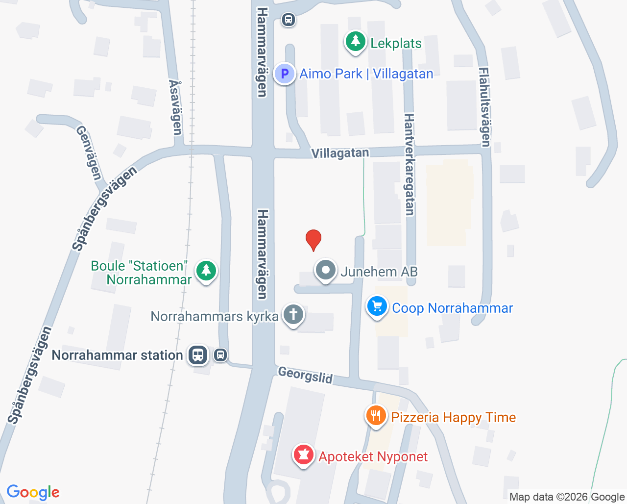 Karta till Cellprovsmottagning Norrahammar