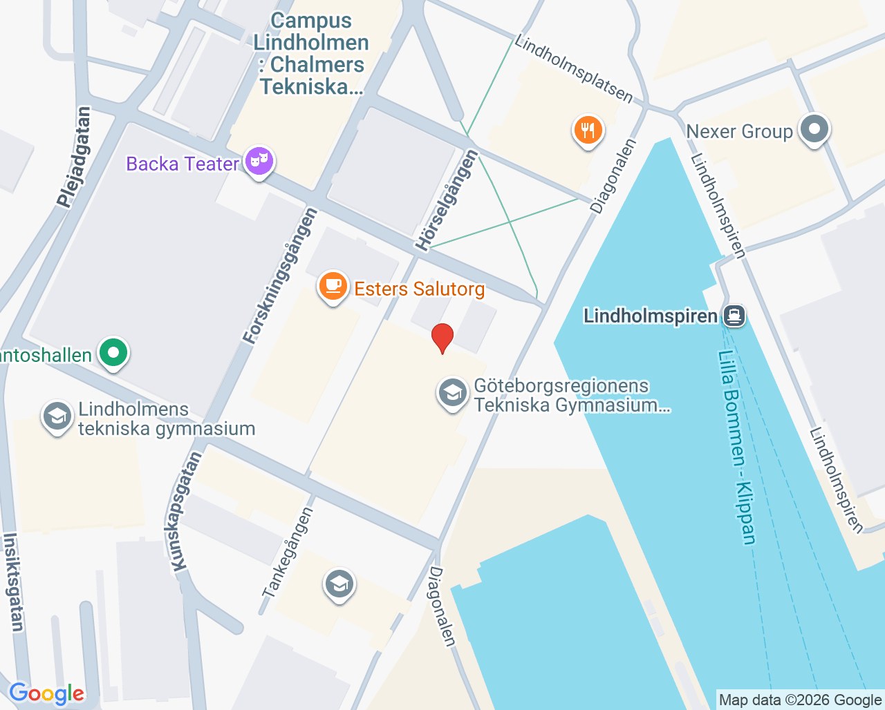 Karta till GeBlod hållplats Lindholmen, Göteborg