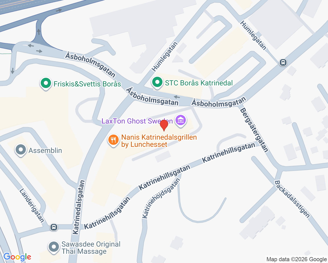 Karta till Aveny Ögonklinik Borås, Göteborg