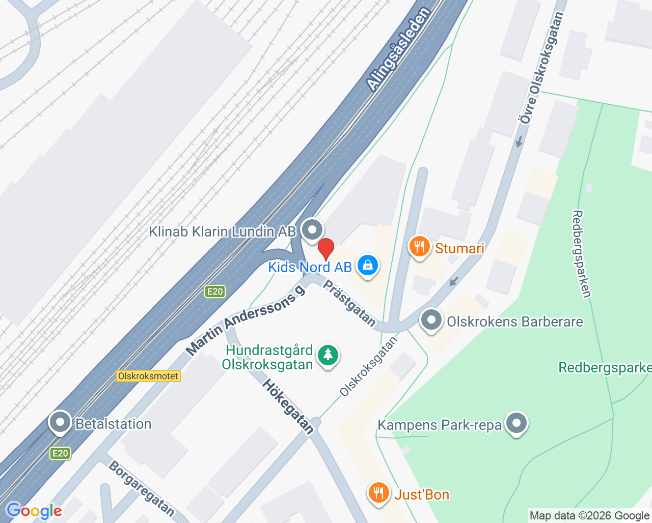 Karta till LARO dagvård, Göteborg