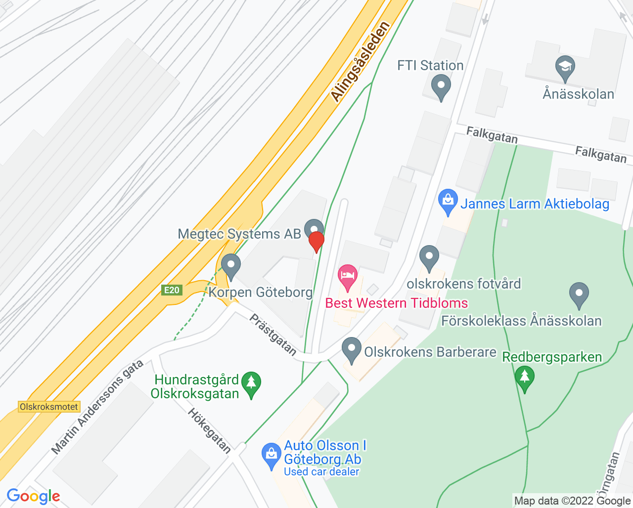 Karta till Resursmottagning beroende, Göteborg