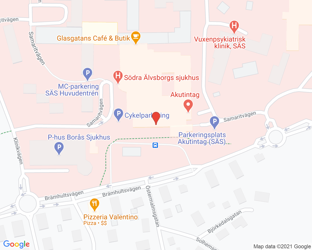 Karta till Ögonmottagning Borås, Borås