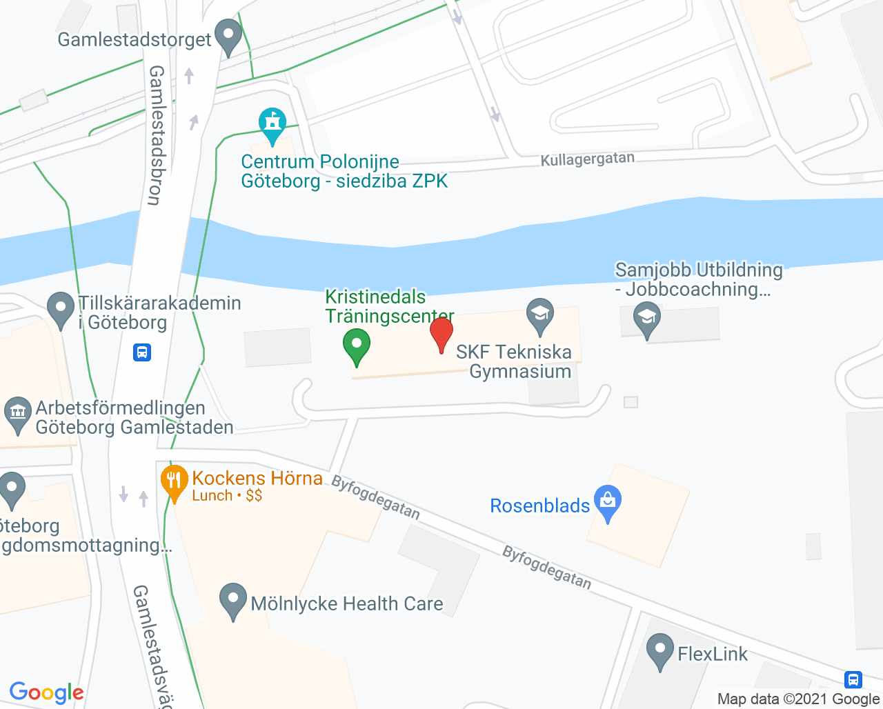 Karta till GeBlod hållplats SKF Kristinedal, Göteborg