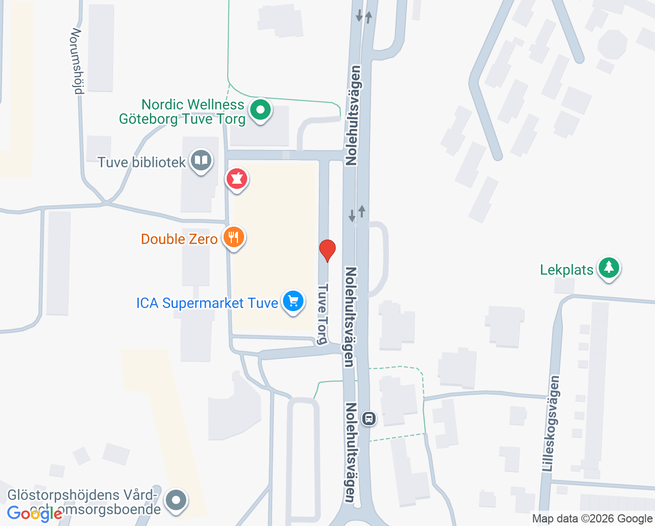 Karta till Folktandvården Tuve Göteborg, Göteborg