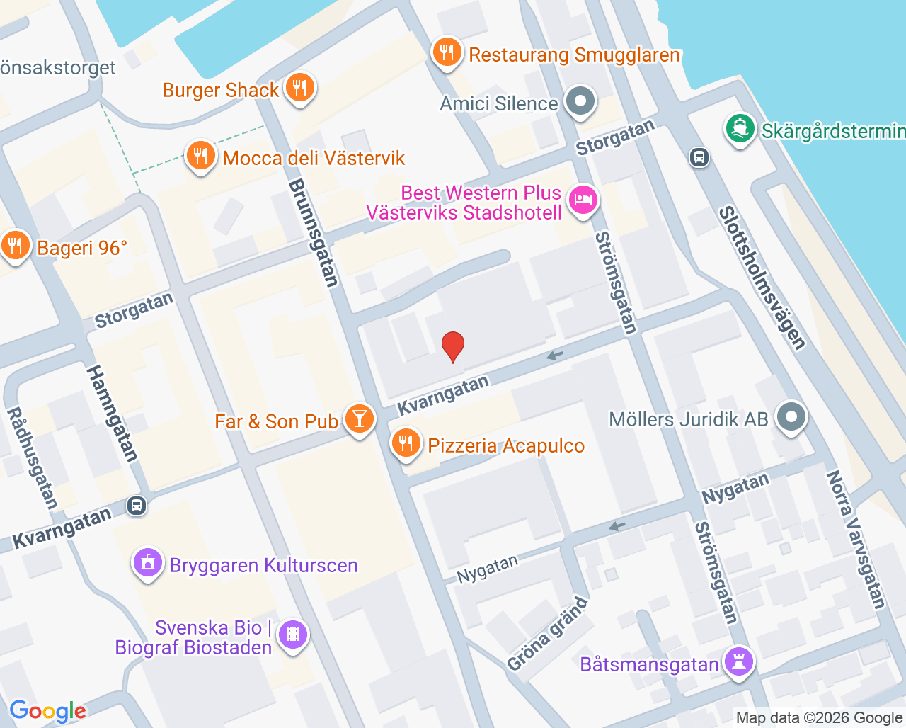 Karta till Barn- och ungdomshälsan Västervik