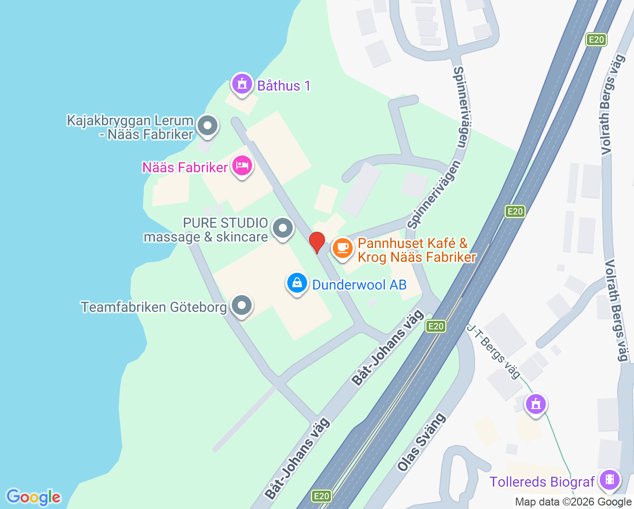 Karta till GeBlod hållplats Nääs Fabriker, Lerum