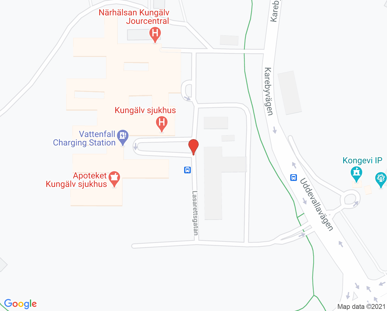 Karta till Gynekologimottagning Kungälv, Kungälv