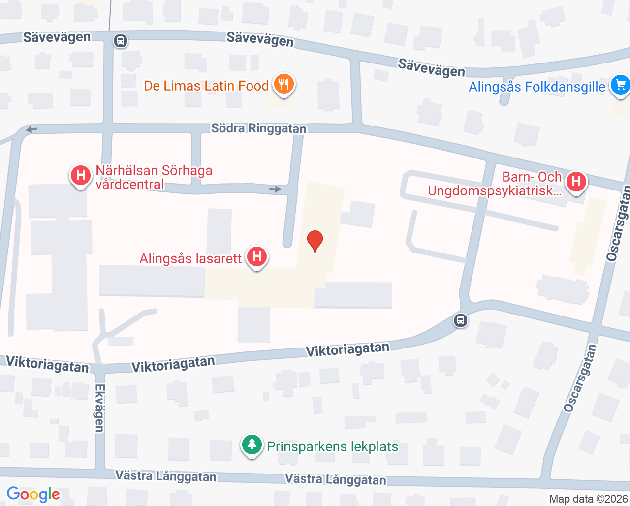 Karta till Logopedimottagning Alingsås, Alingsås