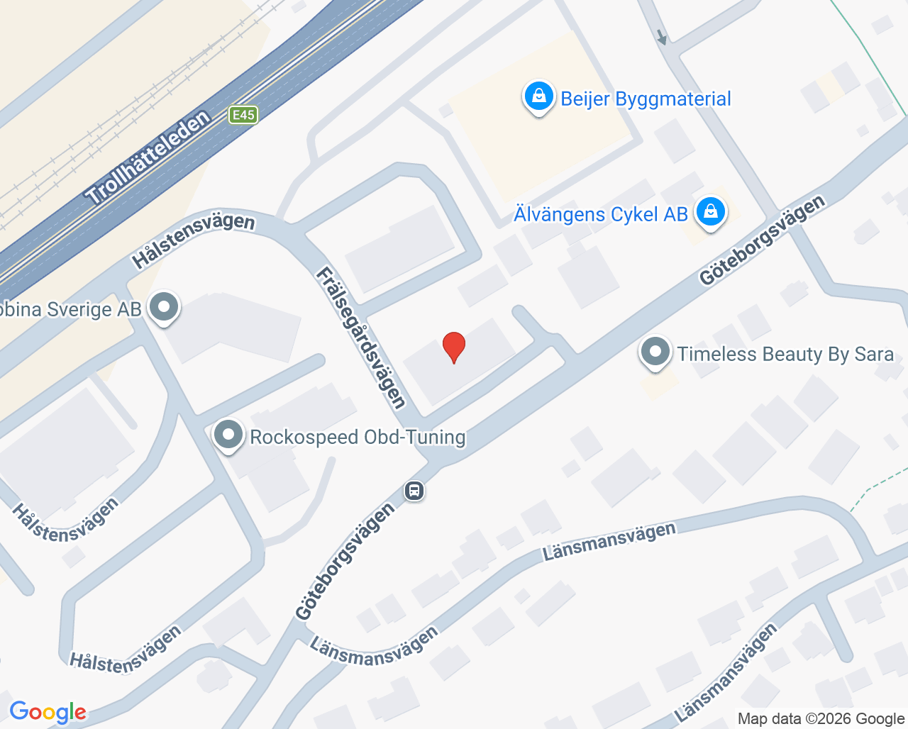 Karta till Mammografienhet Ale, Älvängen