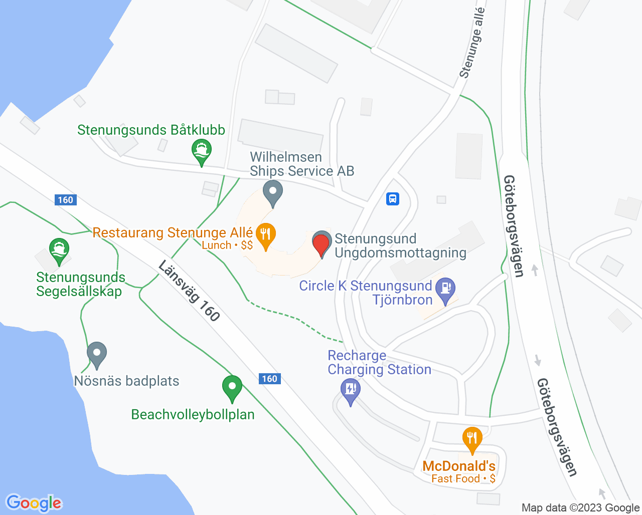 Karta till Stenungsund barn- och ungdomsmedicinsk mottagning, Stenungsund