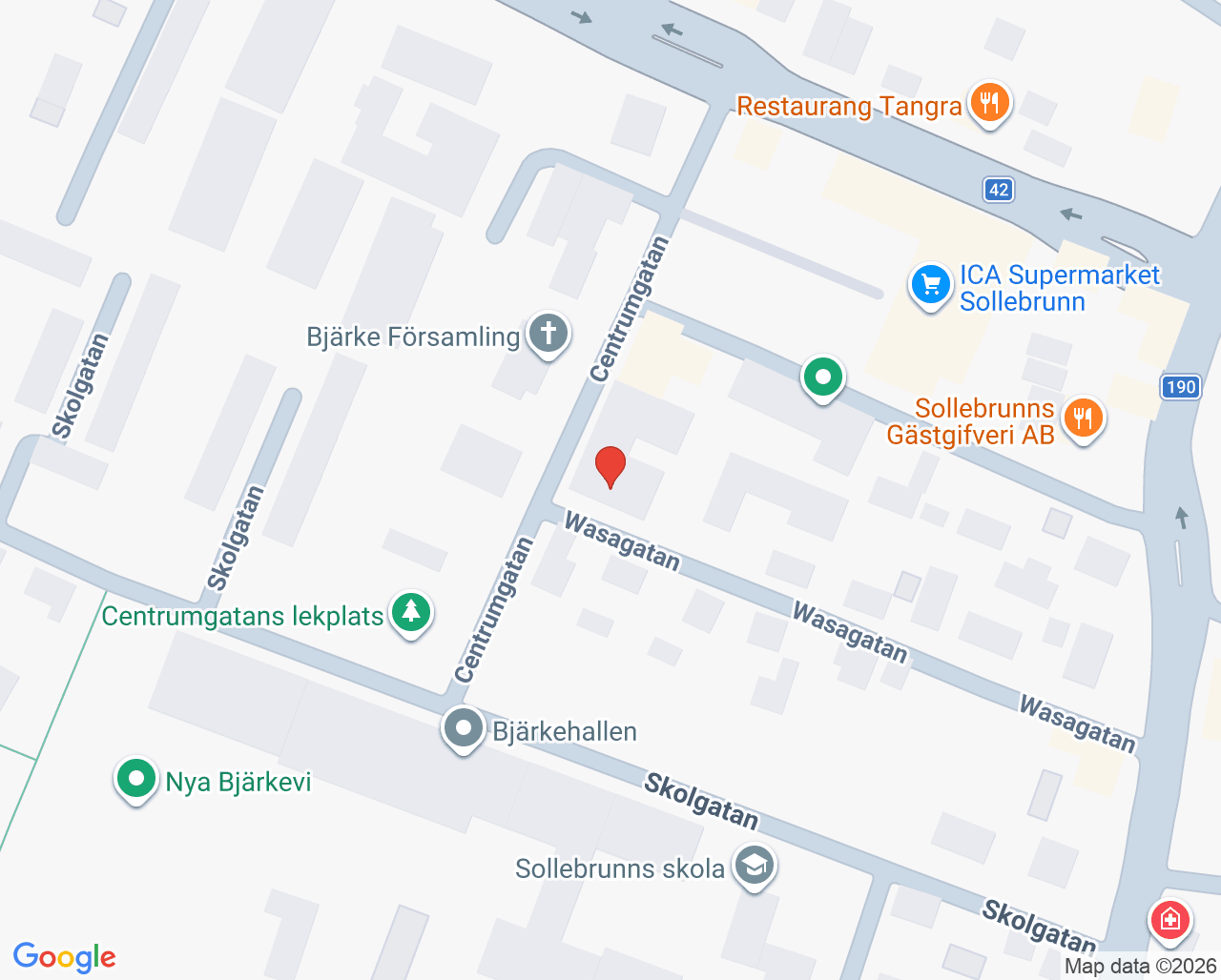 Karta till Närhälsan Sollebrunn vårdcentral, Sollebrunn
