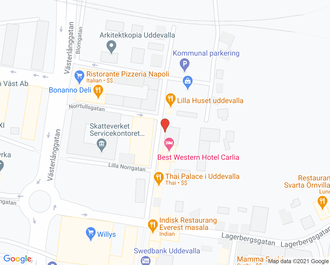 Karta till Bohus  Tandvårdscentrum, Uddevalla