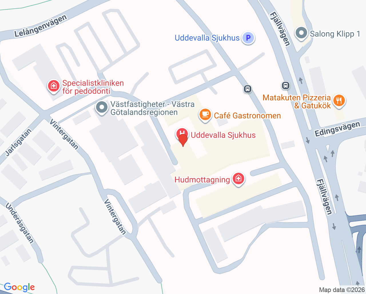 Karta till Smärtteam Västra Götaland Uddevalla