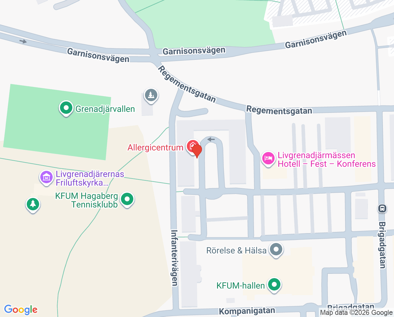 Karta till Beroendemottagningen, Psykiatriska kliniken i Linköping