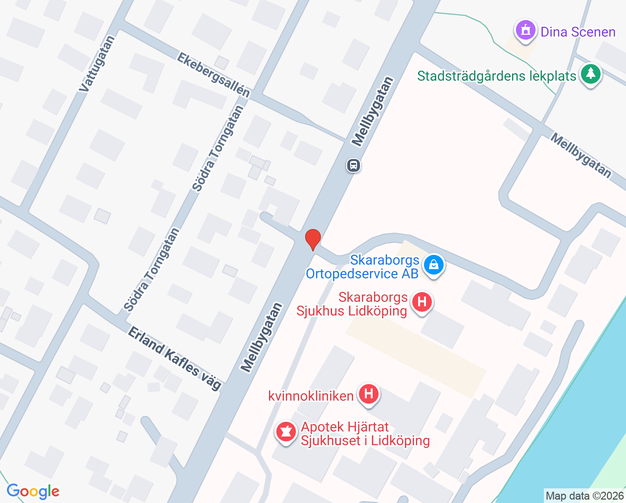Karta till Diabetesmottagning Lidköping