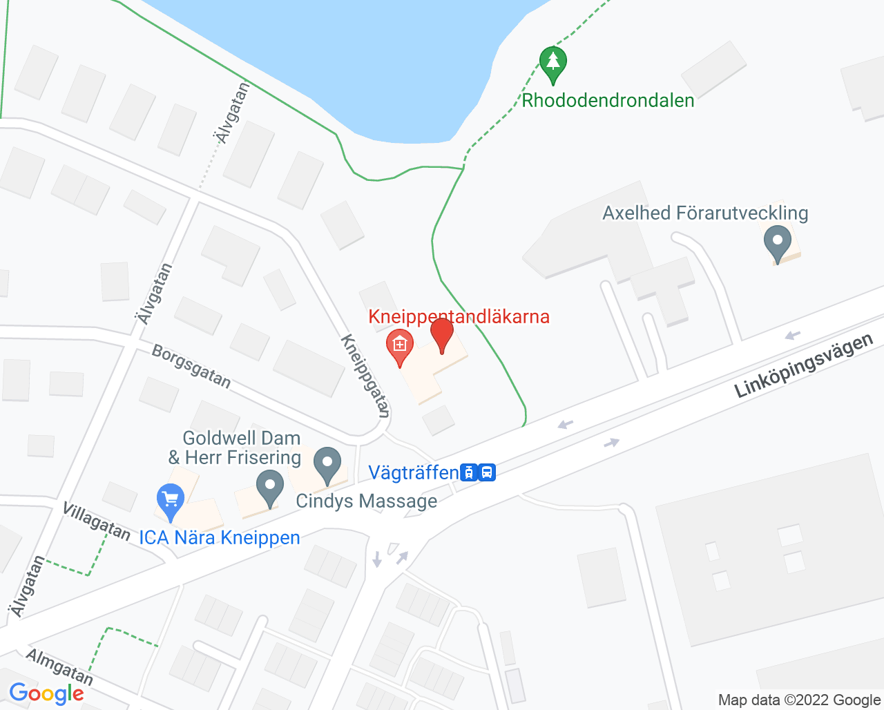 Karta till Kry Vårdcentral Kneippen, Norrköping