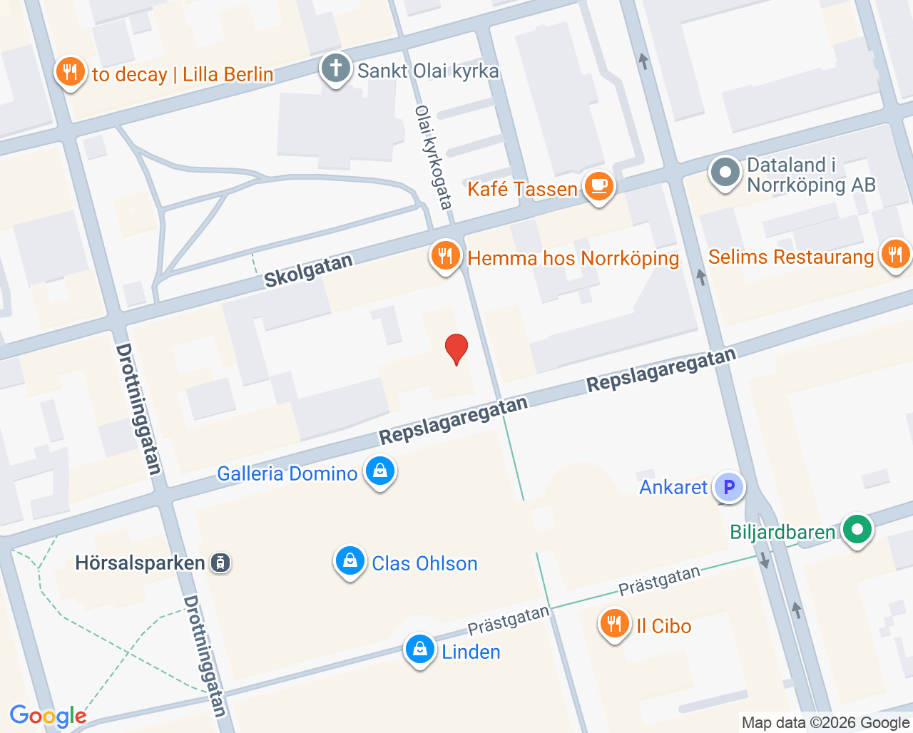 Karta till Moa-mottagningen, Psykiatriska kliniken i Norrköping