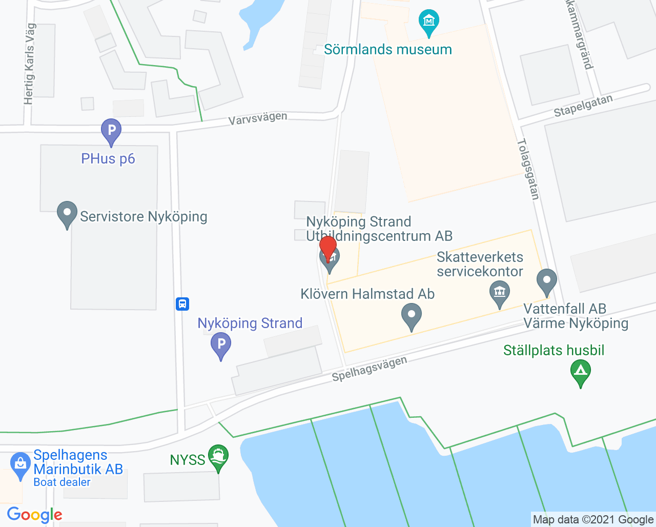 Karta till Kvinnohälsan Stadsfjärden, Nyköping