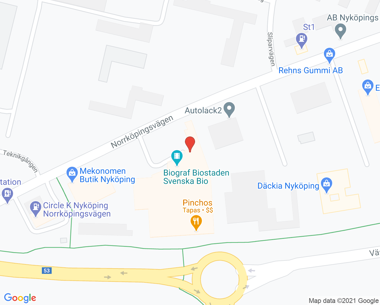 Karta till Vaccinkliniken i Sverige AB, Nyköping