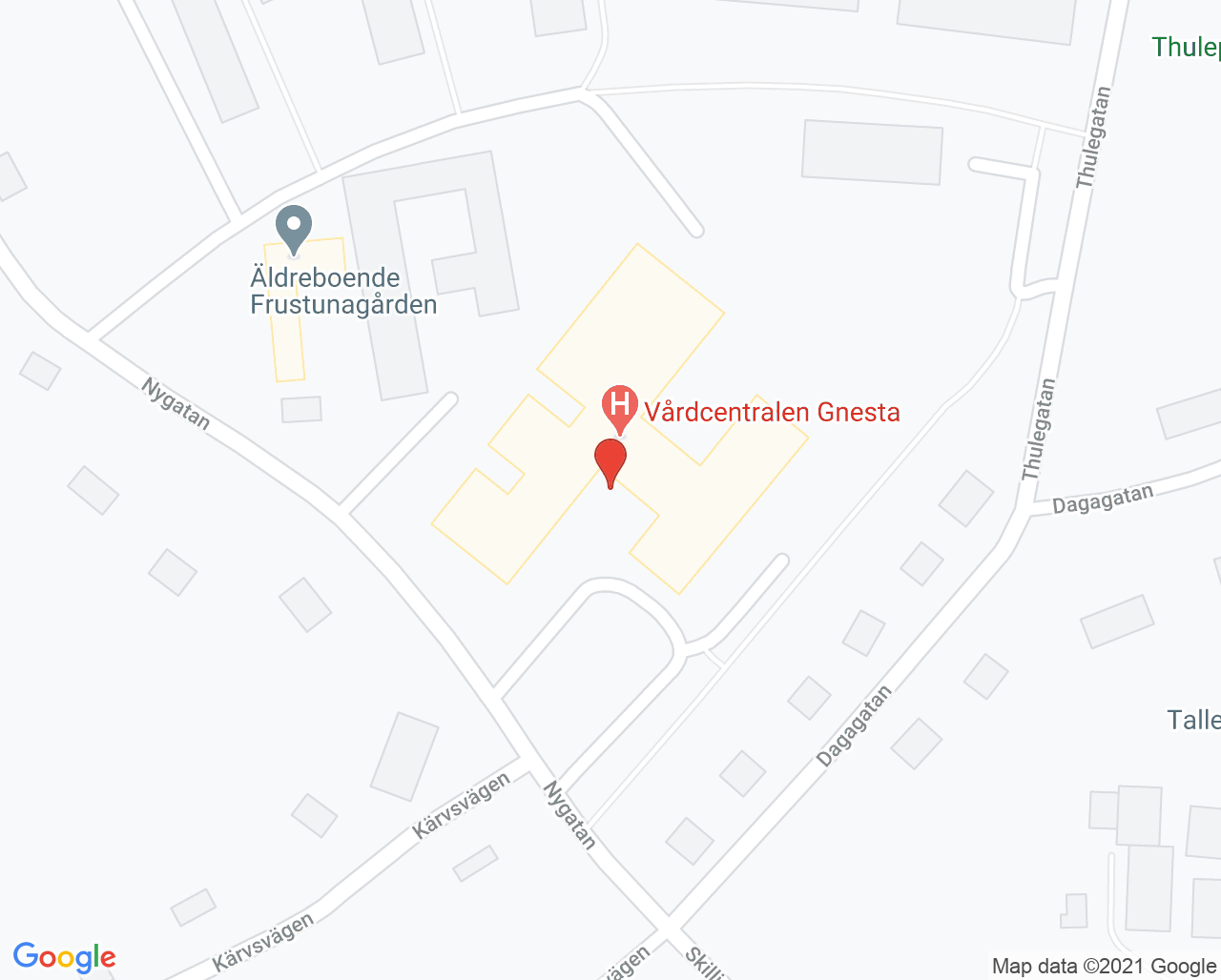 Karta till Samtalsmottagningen Barn och Unga Gnesta, Gnesta