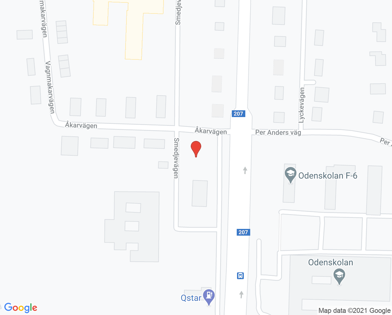 Karta till Odensbackens vårdcentral