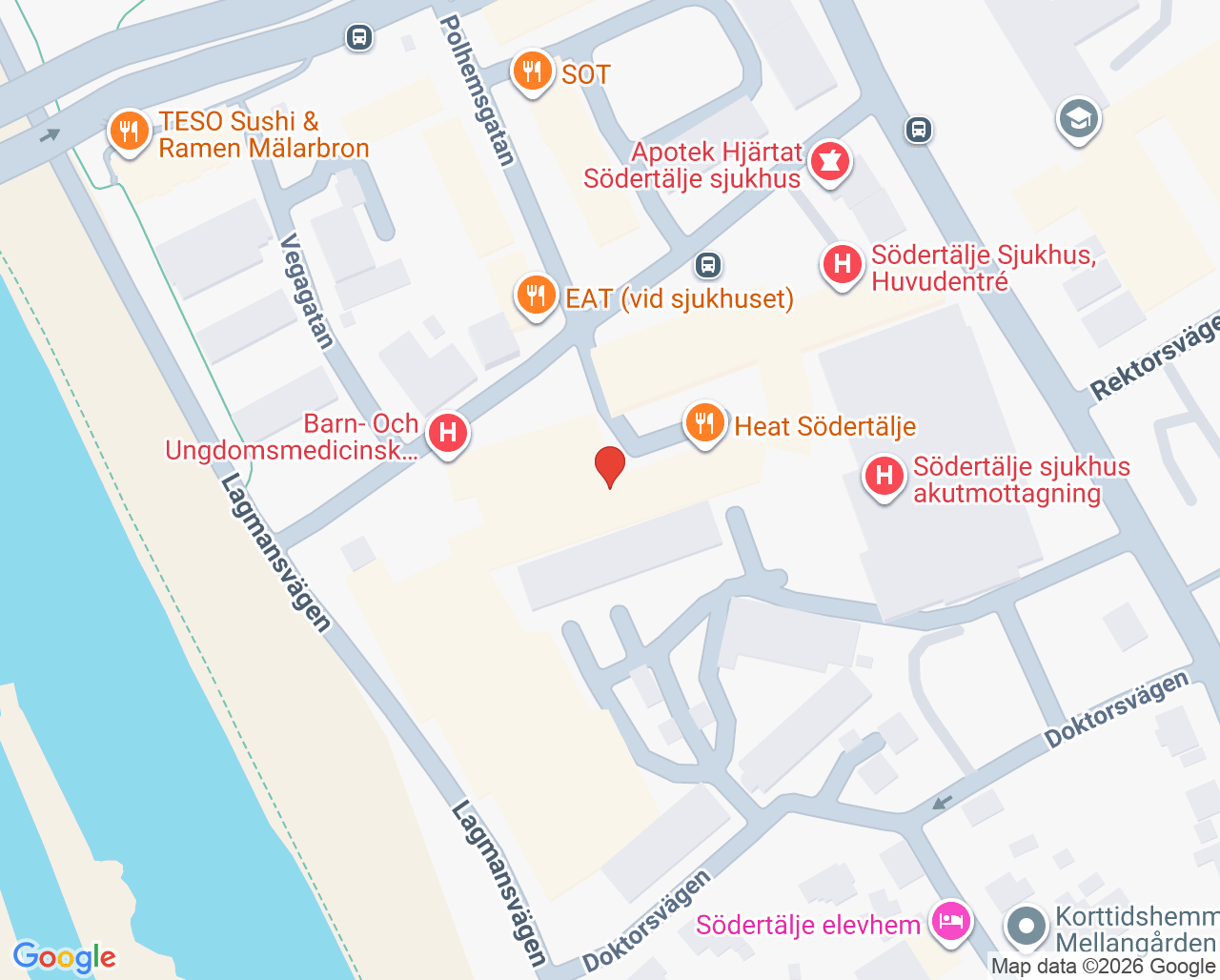 Karta till Mottagning för multisjuka, Södertälje sjukhus