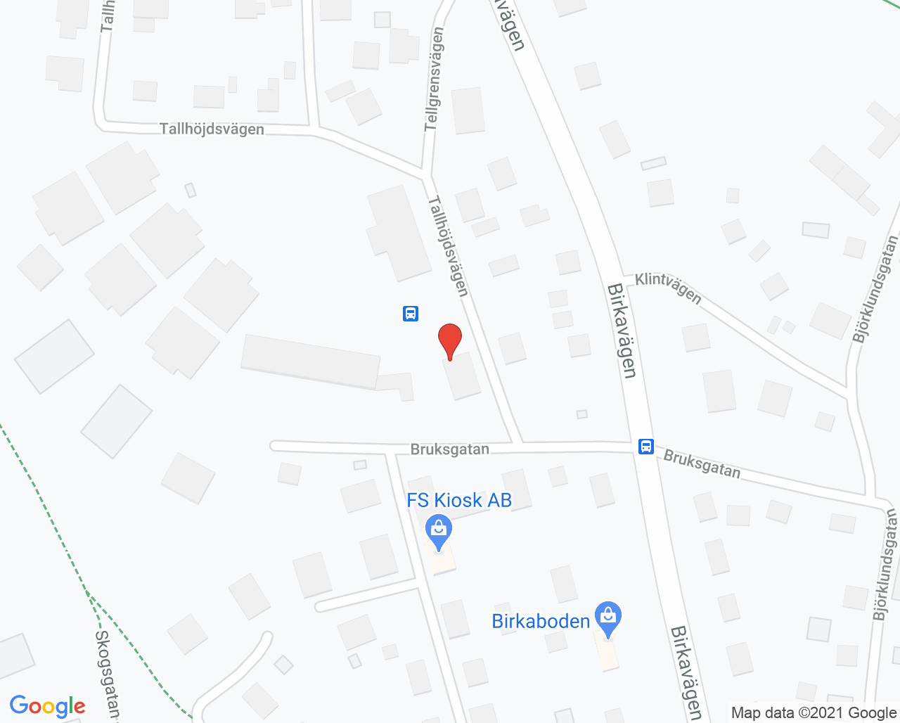 Karta till Unilabs Tallhöjden närlaboratorium