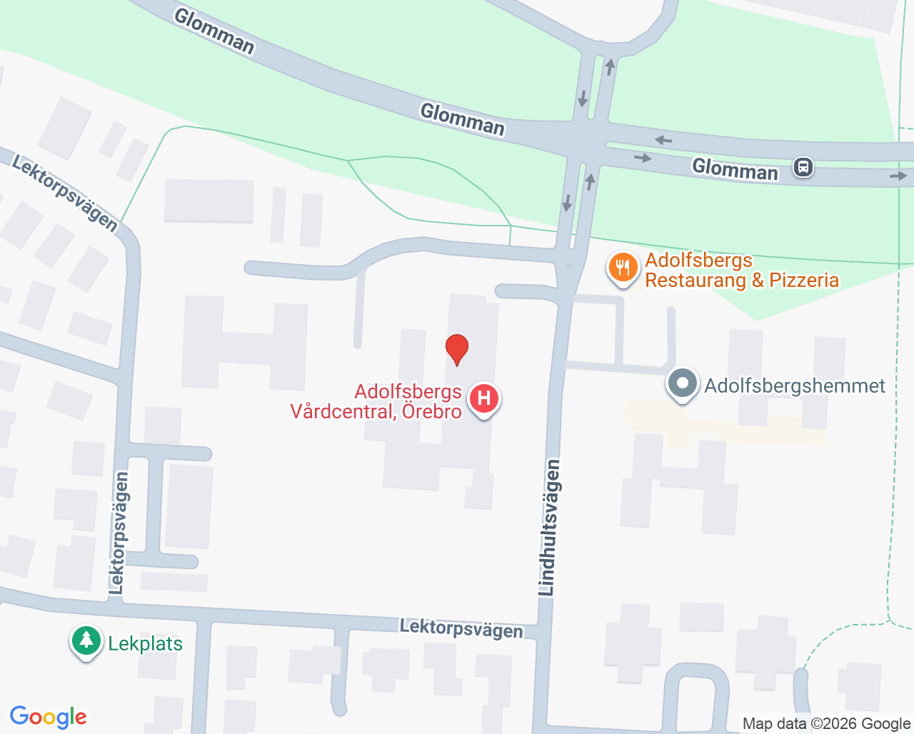 Karta till Barnmorskemottagningen Adolfsbergs vårdcentral