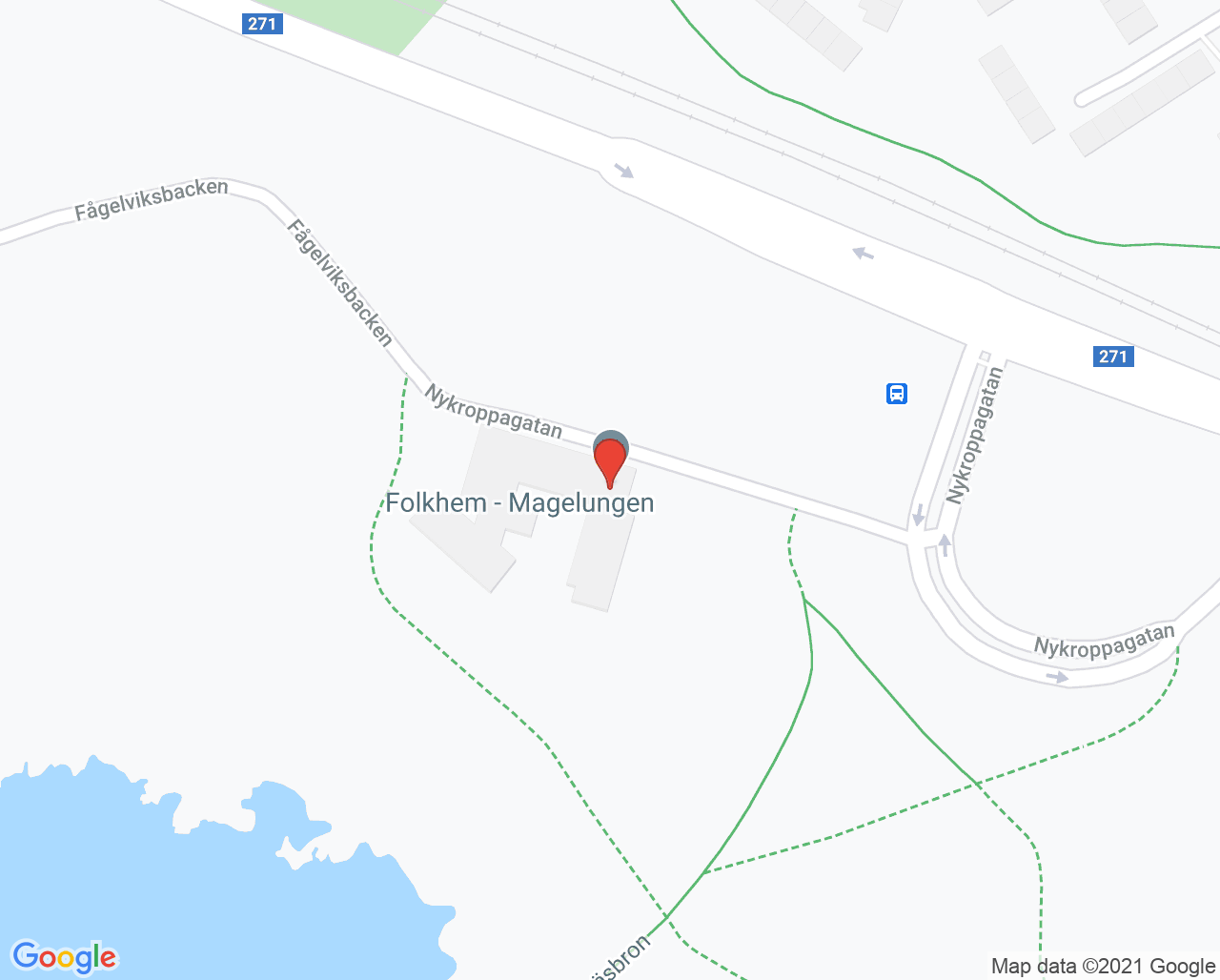 Karta till Psykiatrisk avdelning Ytterö, Psykosvård Stockholm