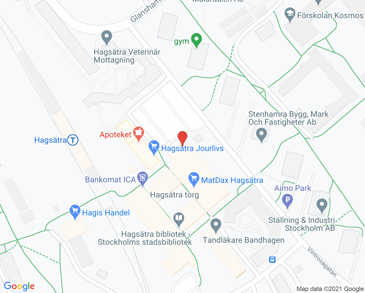 Karta till Capio Vårdcentral Hagsätra