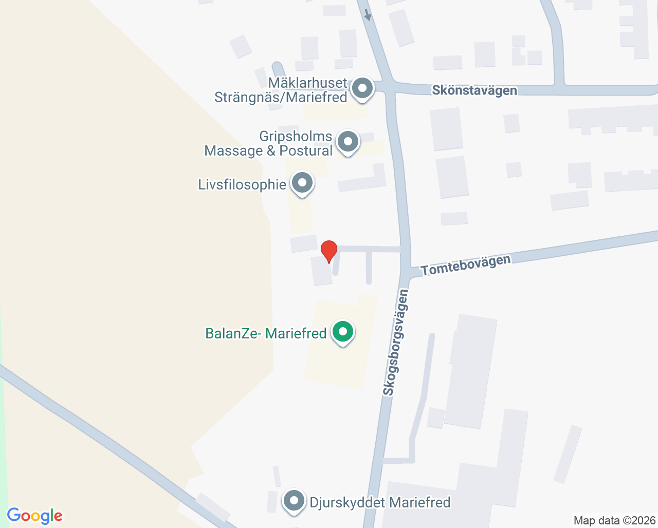 Karta till Maria Einéus Mariefred, Strängnäs