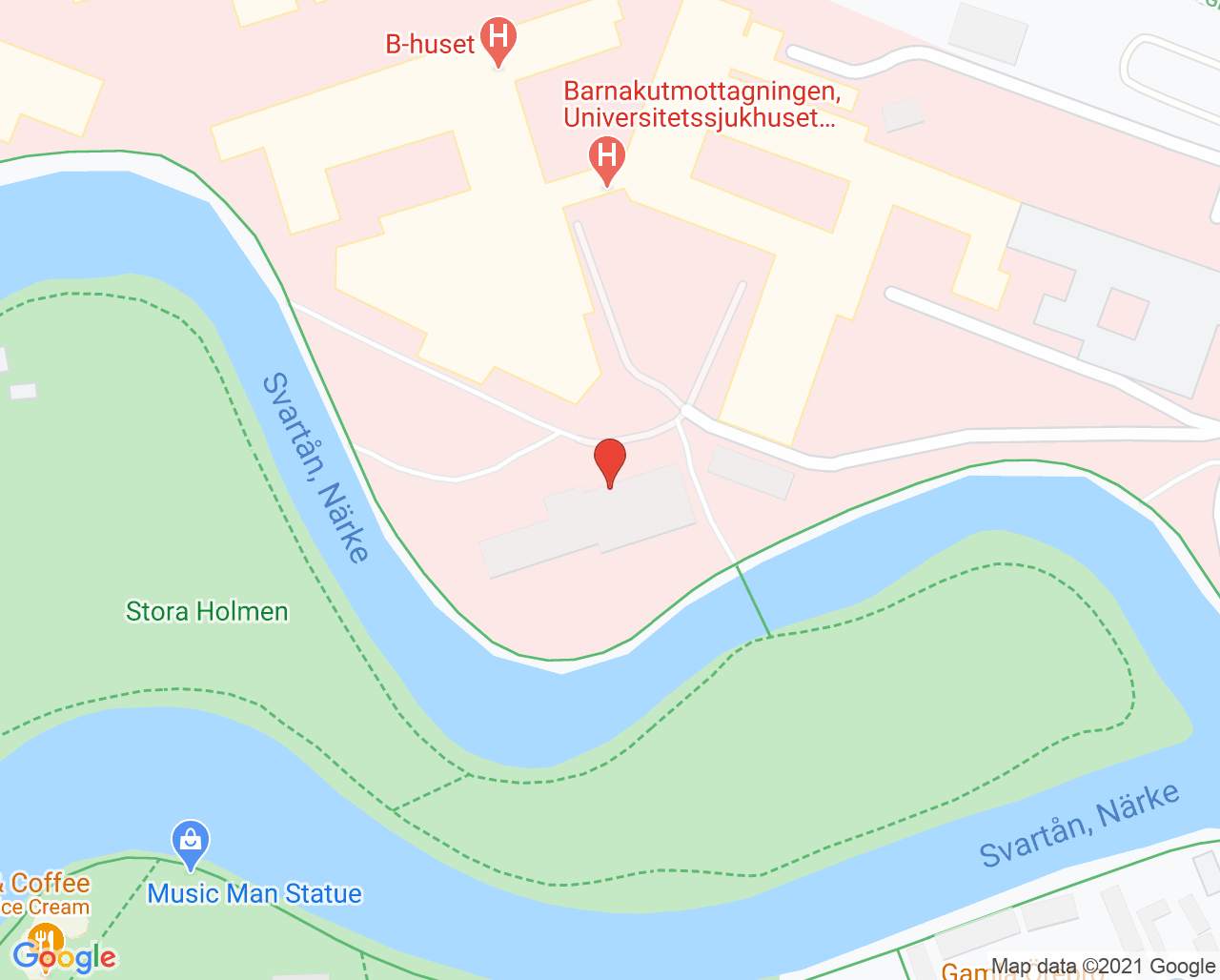 Karta till Förstärkt barn- och ungdomspsykiatrisk öppenvård BUP USÖ, Örebro