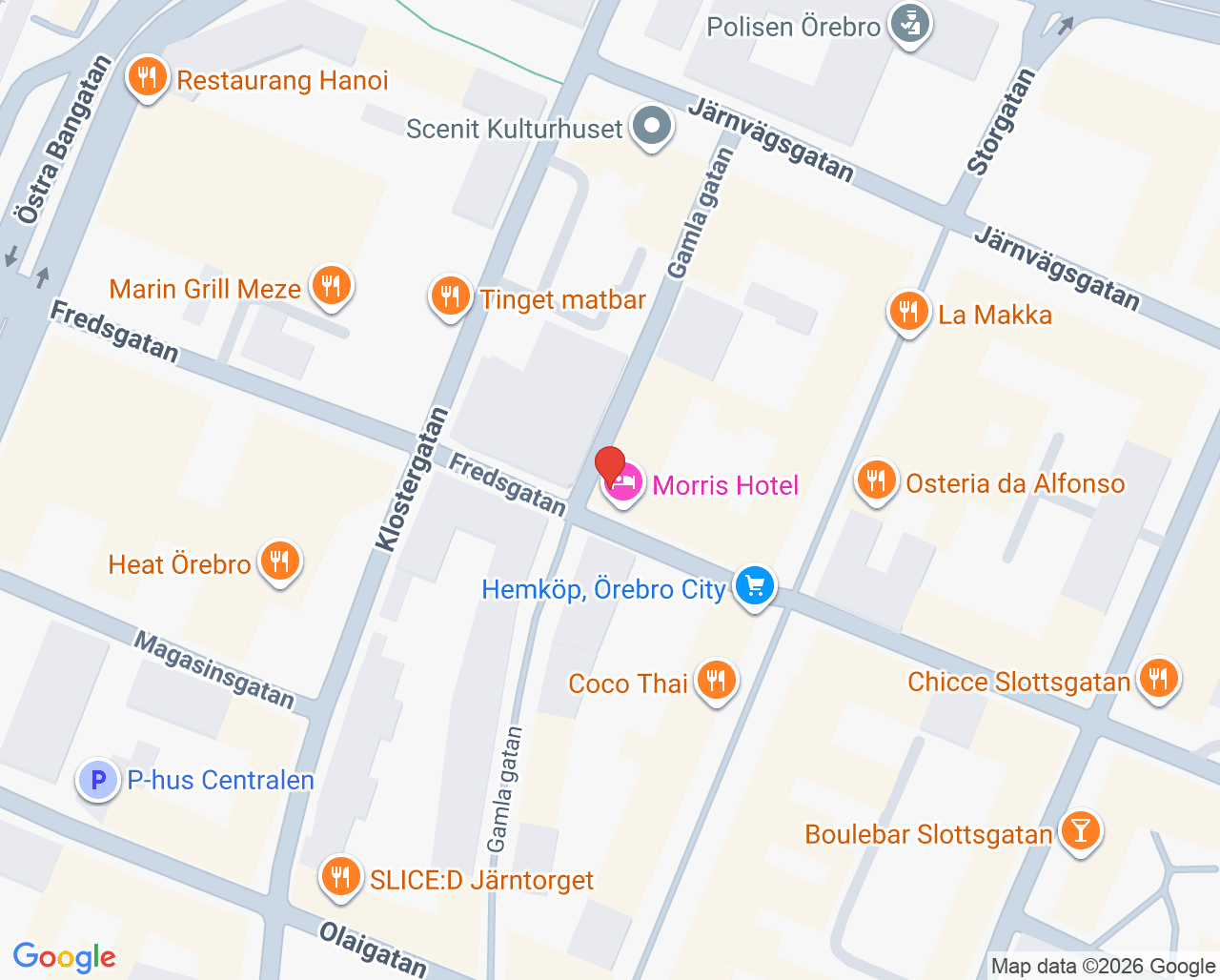 Karta till Vaccinationsmottagningen Örebro