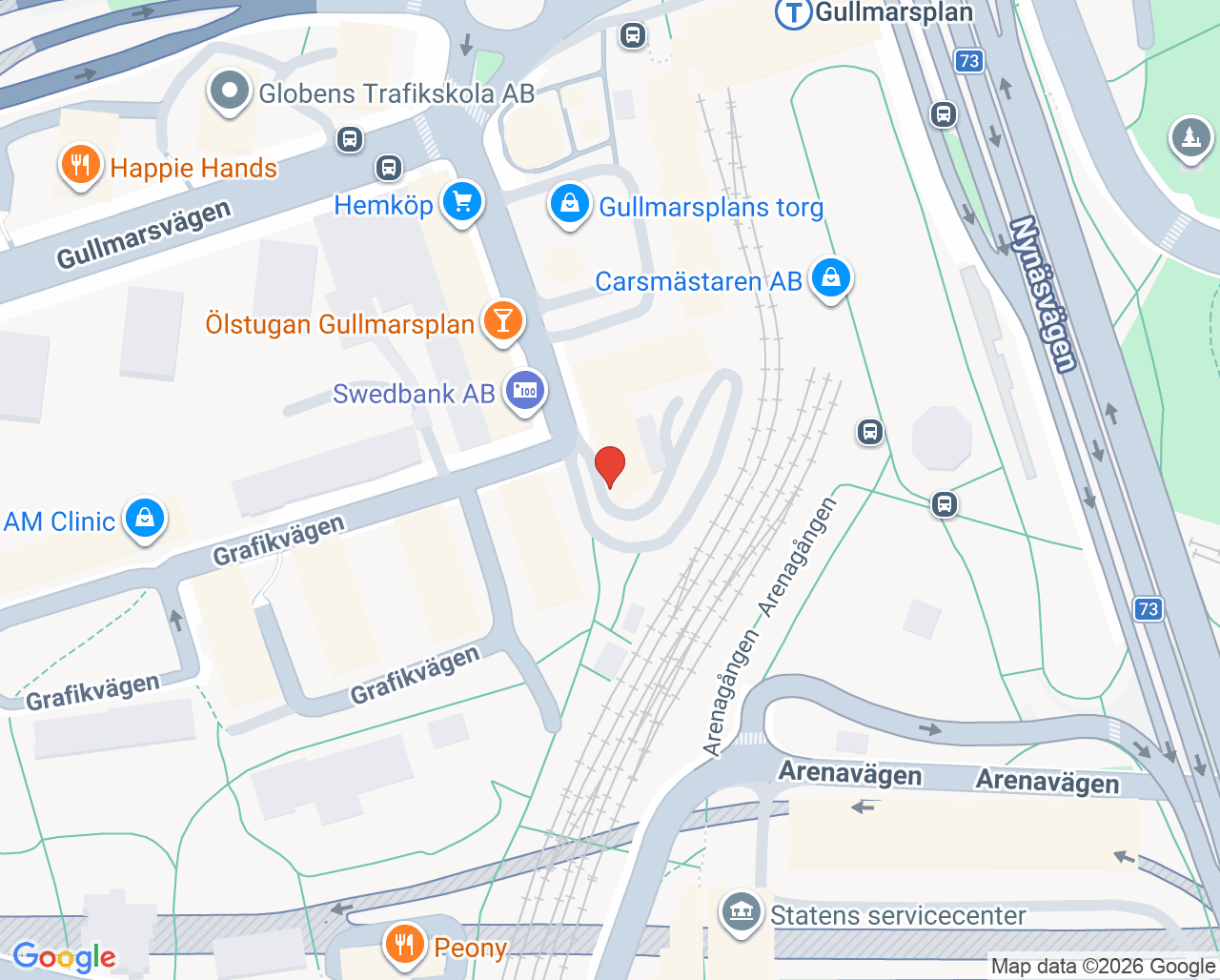 Karta till Logopedmottagningen Gullmarsplan