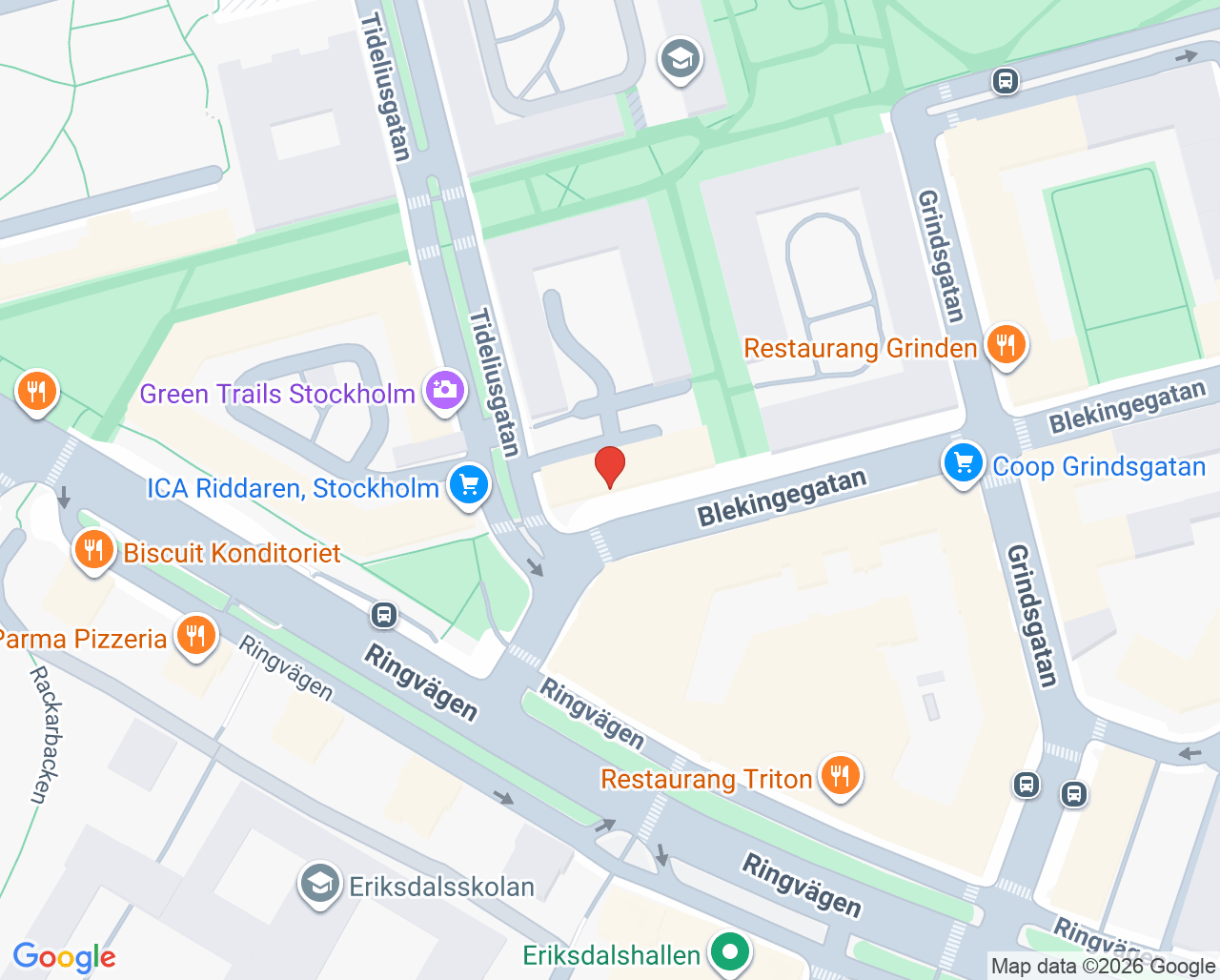 Karta till Stockholms Stamningscenter, Södermalm