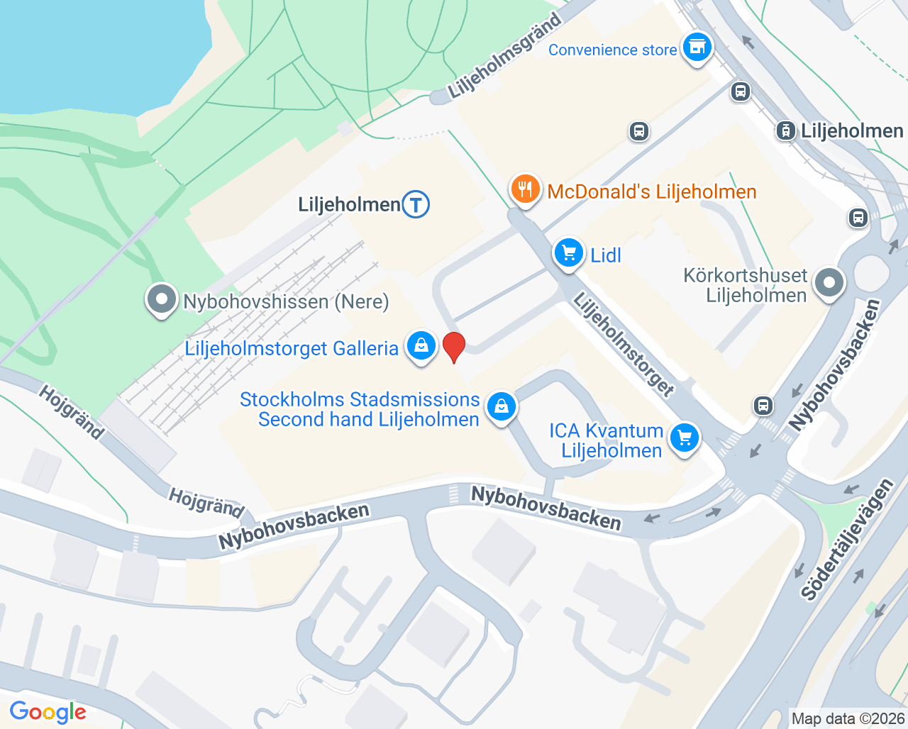 Karta till Synsam Stockholm Liljeholmen