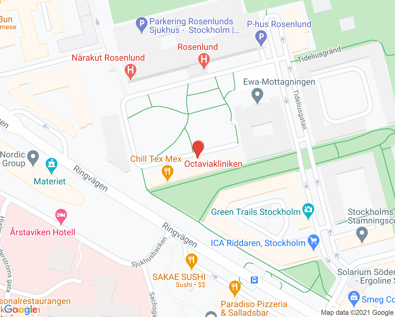Karta till BUP Traumaenhet