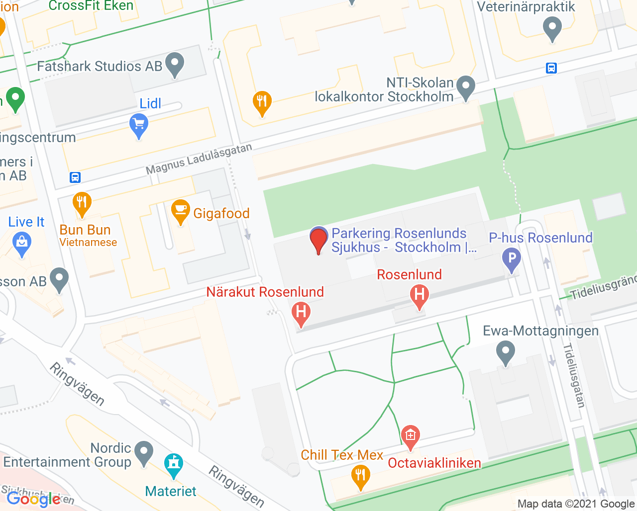 Karta till Folktandvården Rosenlund