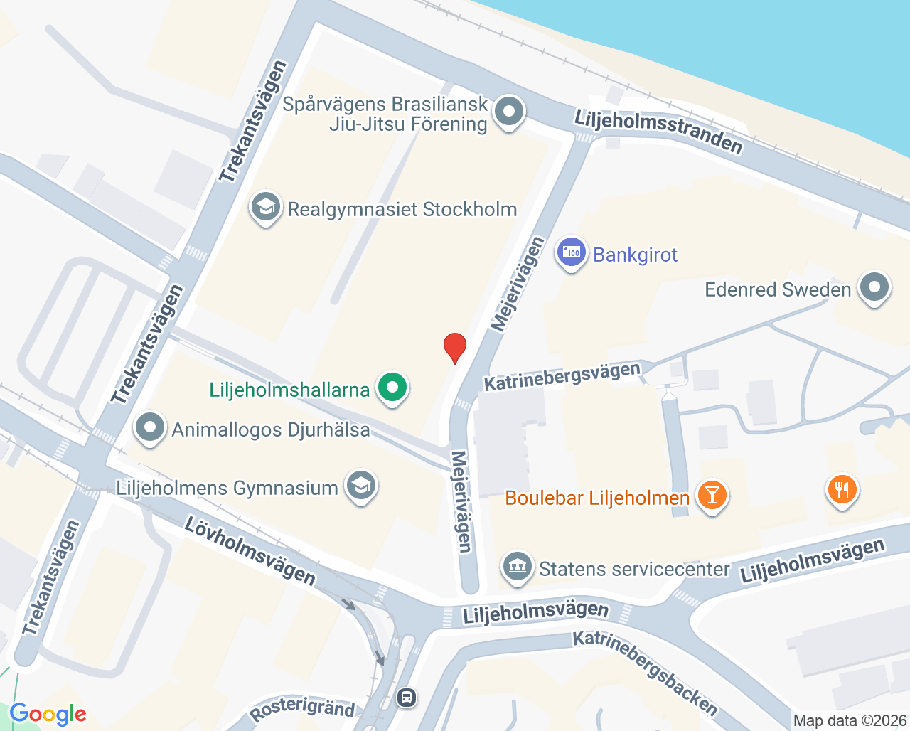 Karta till Klara Logopedmottagning Liljeholmen