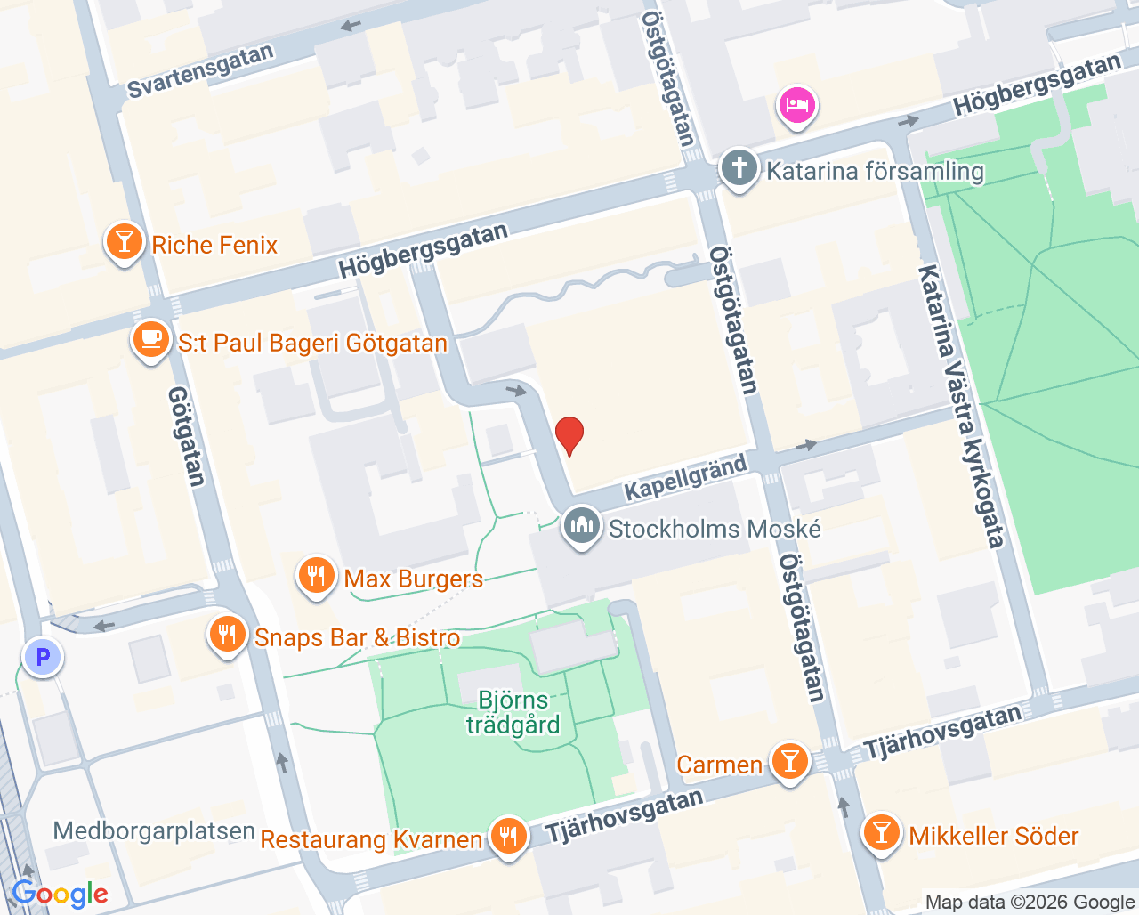 Karta till Tandregleringen Söder, Södermalm
