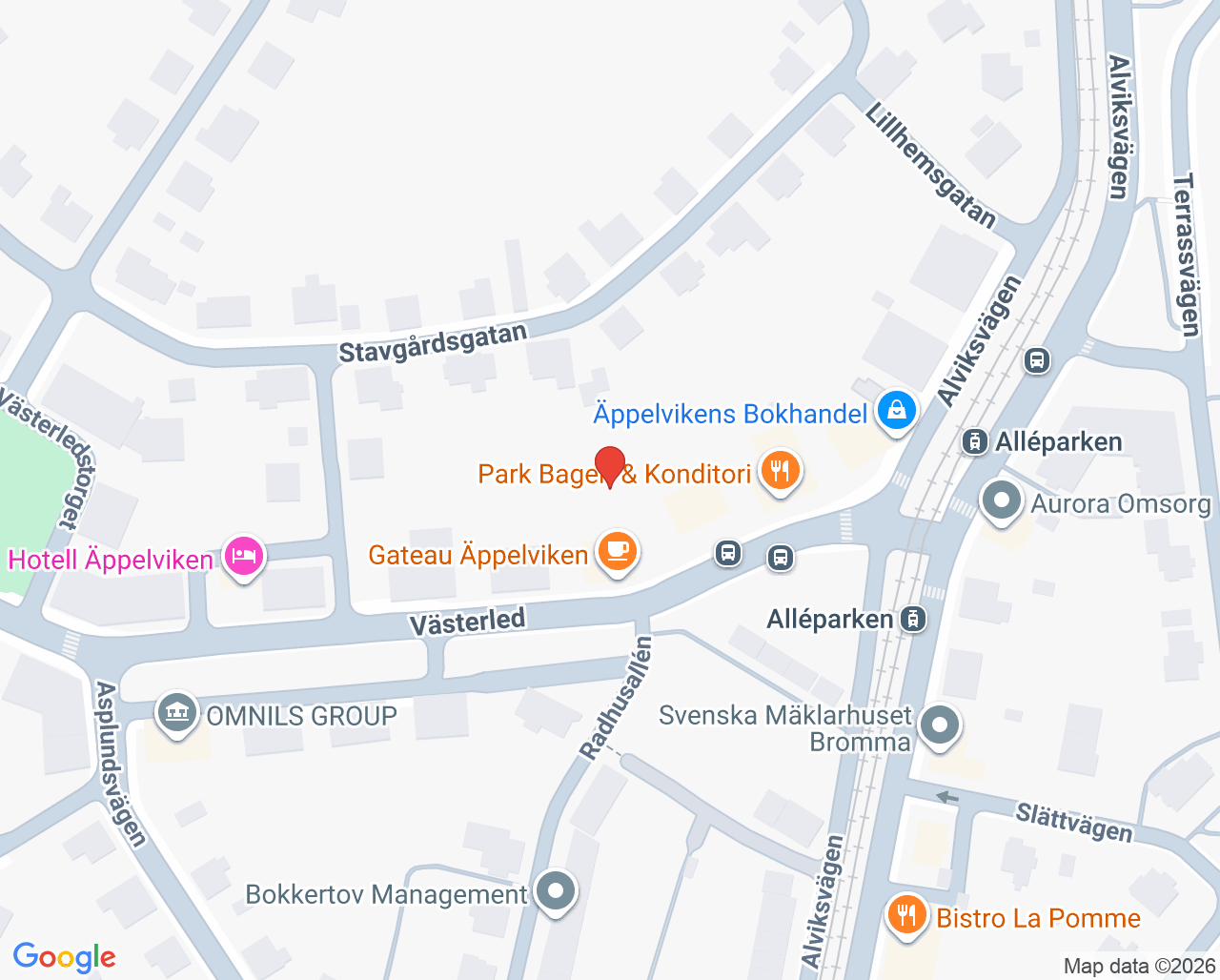 Karta till Tandläkarhuset Bromma