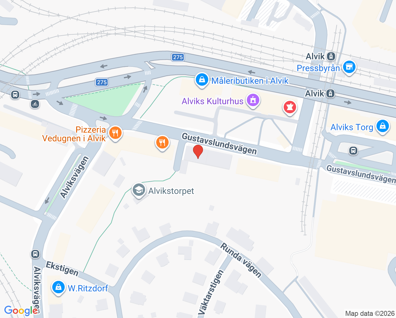 Karta till Synsam Stockholm Alvik