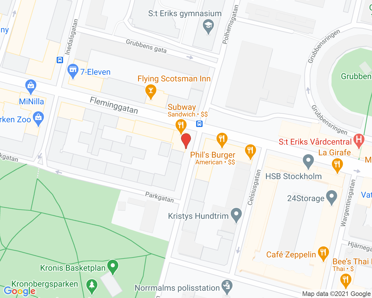 Karta till Innerstadsgynekologen Dr. Carin Gillberg, Kungsholmen