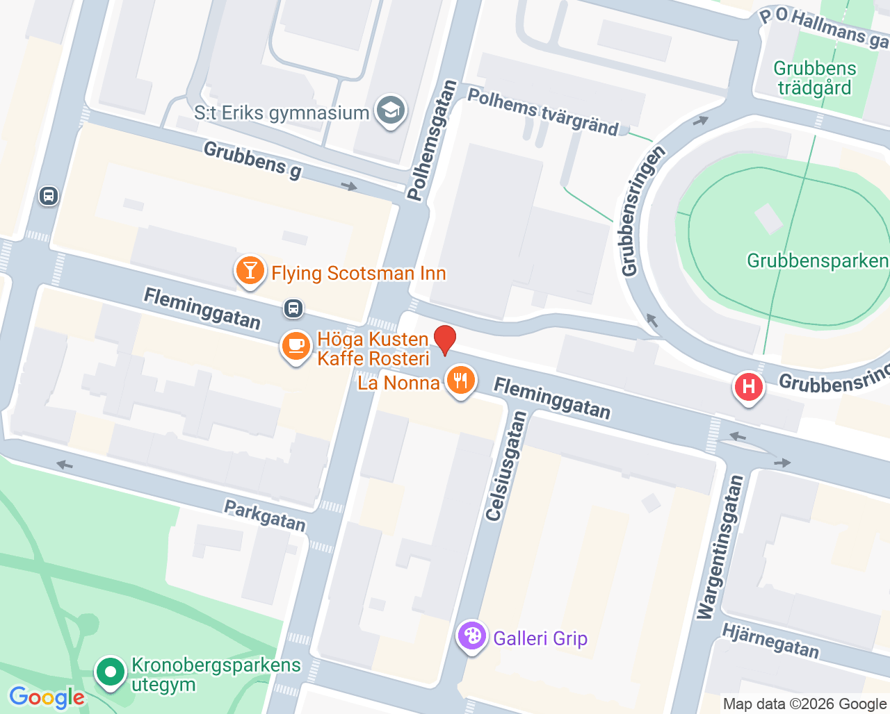 Karta till Vital Stockholm Fleminggatan