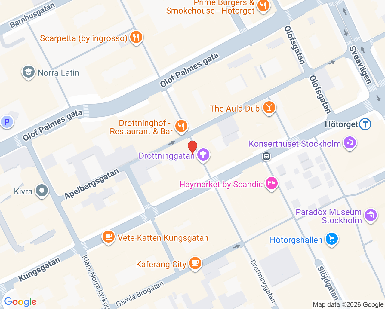 Karta till Distriktstandvården Drottninggatan