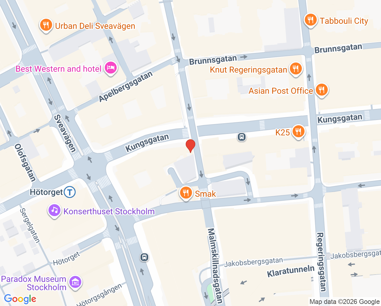 Karta till BizMed - Vaccination, Norrmalm