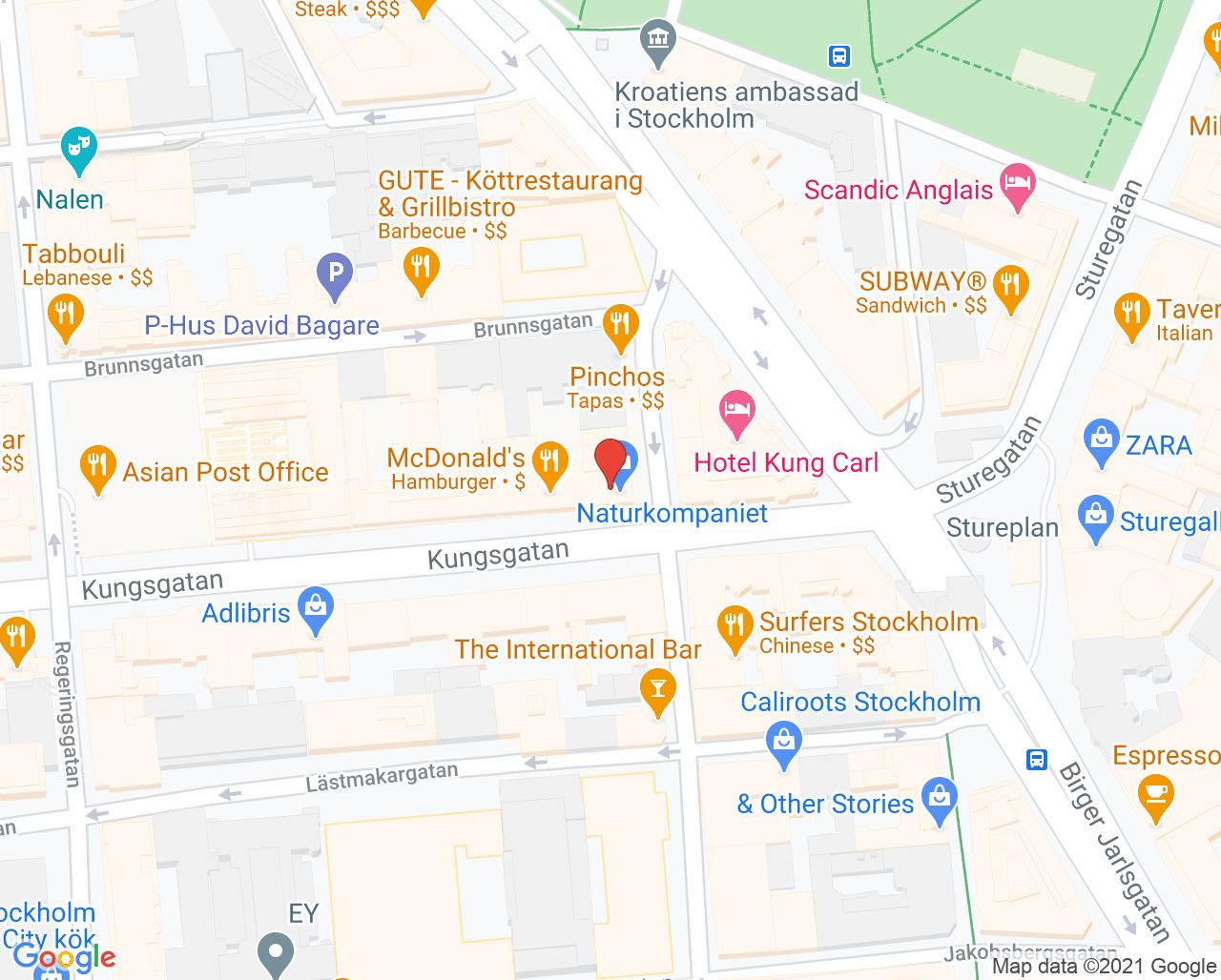 Karta till Synsam Stockholm Kungsgatan
