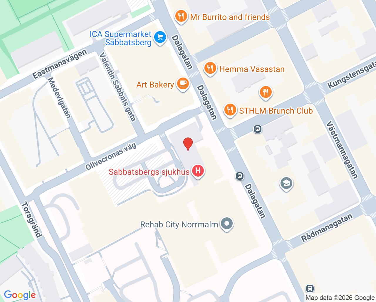 Karta till Magnetlabbet Sabbatsberg Stockholm
