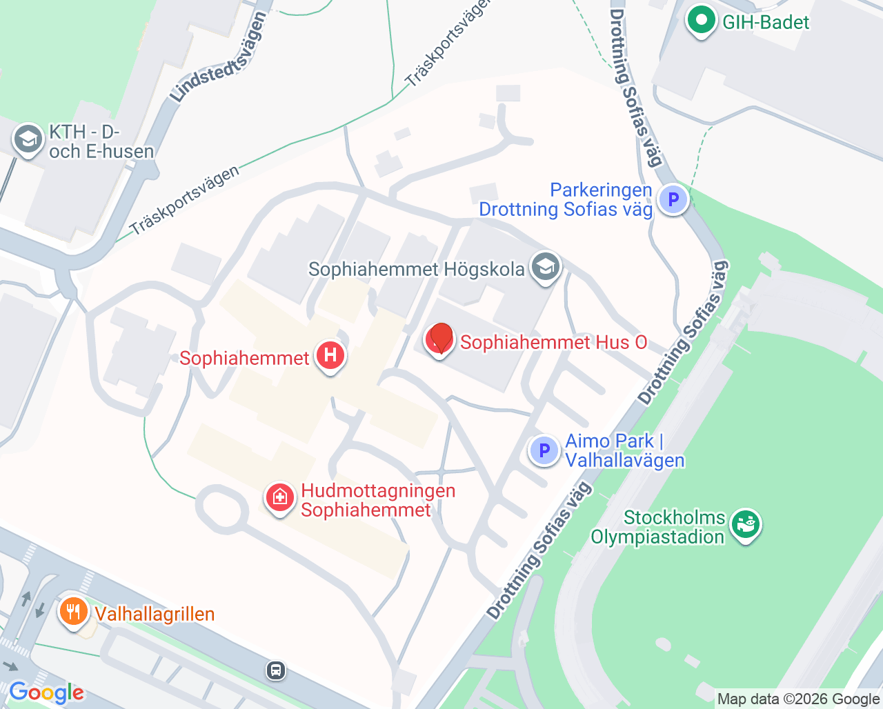 Karta till Capio Artro Clinic Ortopedi Dagkirurgi