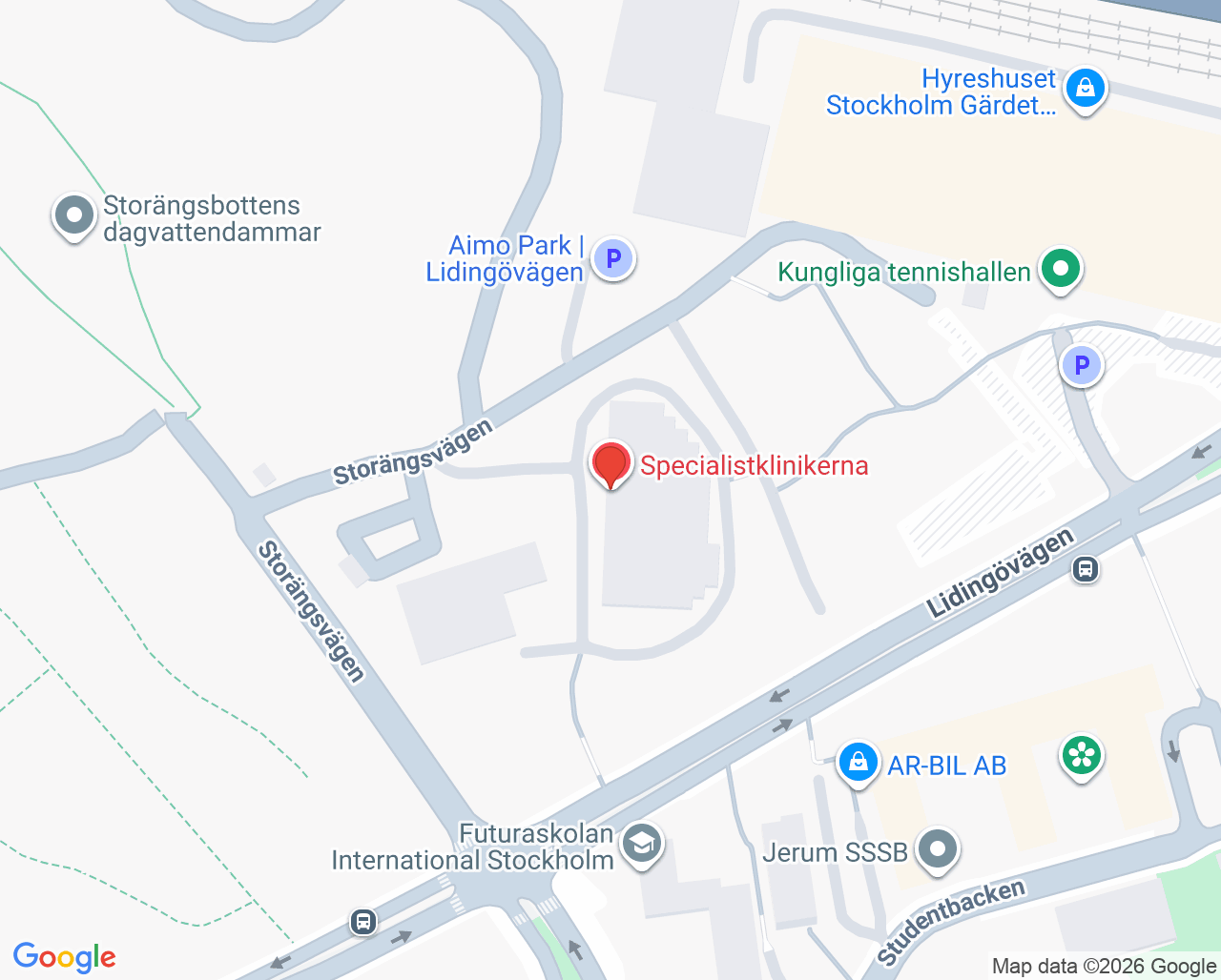 Karta till Akademikliniken Stockholm